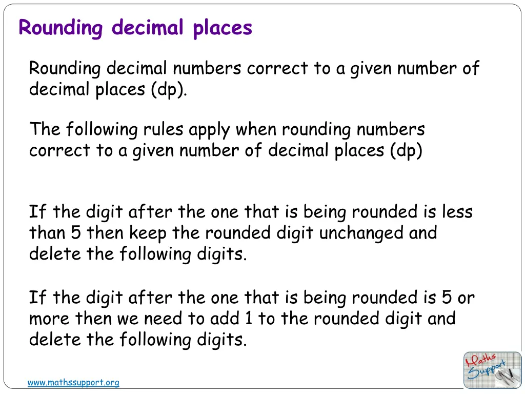 rounding decimal places