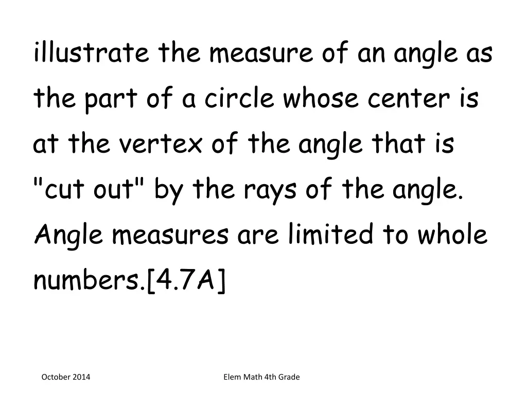 illustrate the measure of an angle as the part
