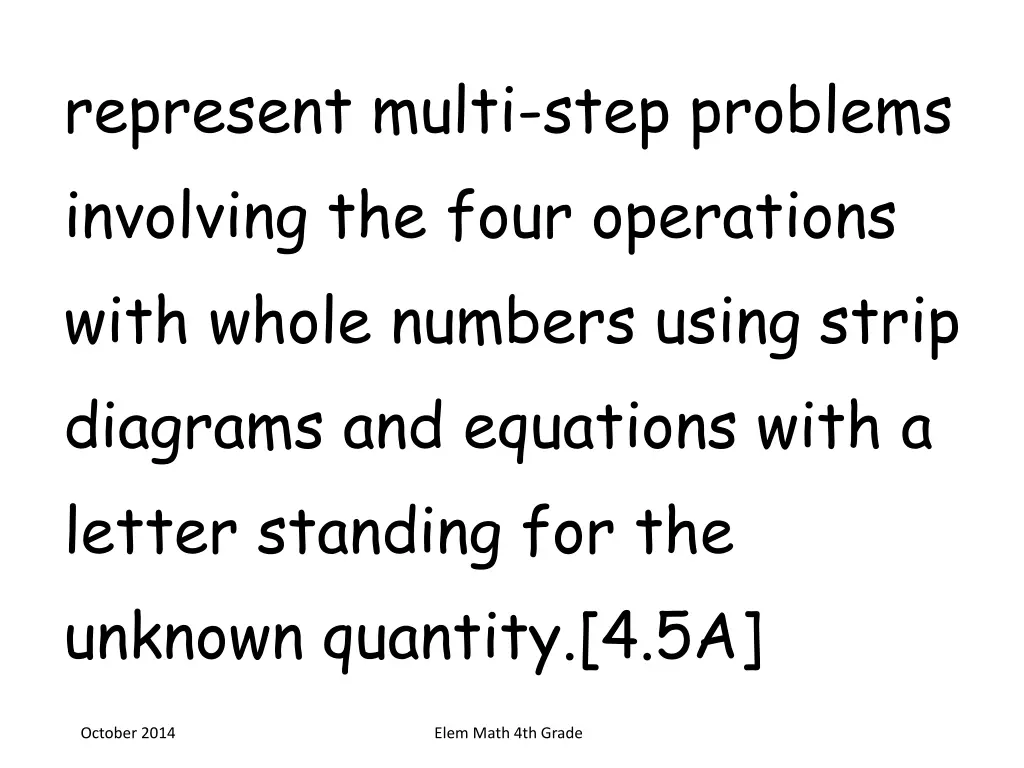 represent multi step problems involving the four