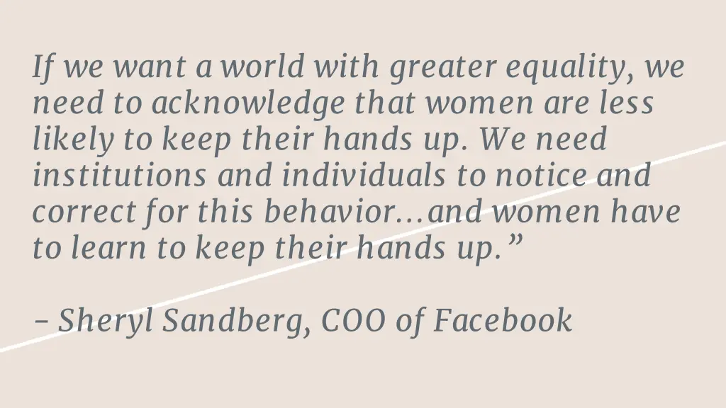 if we want a world with greater equality we need