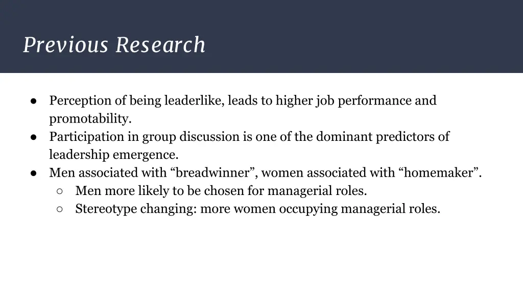 previous research