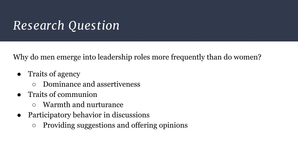 research question