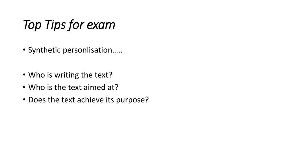 top tips for exam top tips for exam