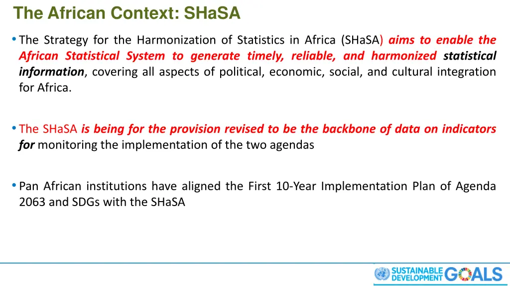 the african context shasa