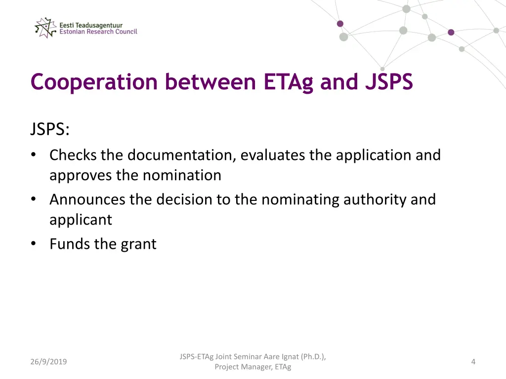 cooperation between etag and jsps 1