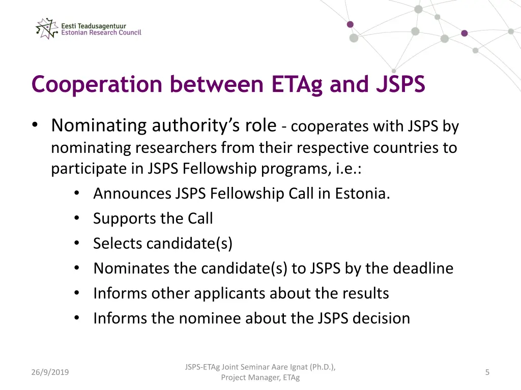 cooperation between etag and jsps 2