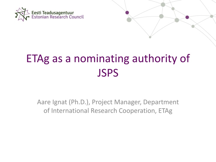 etag as a nominating authority of jsps