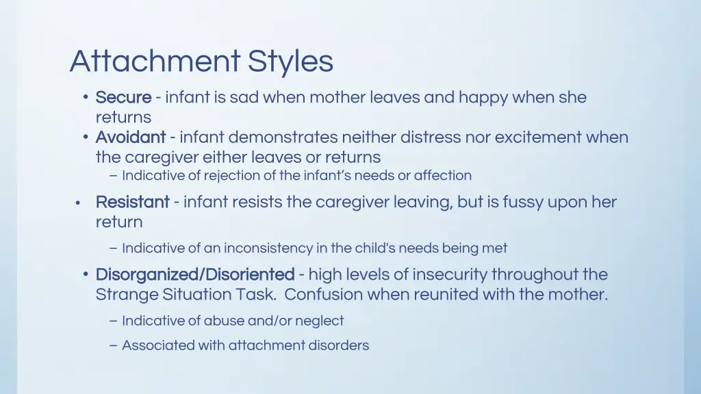 attachment styles secure secure infant