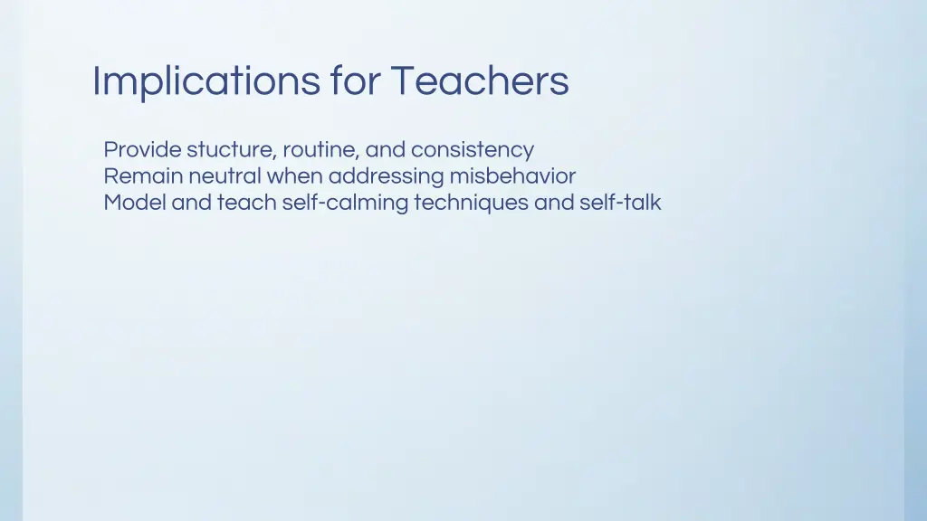 implications for teachers