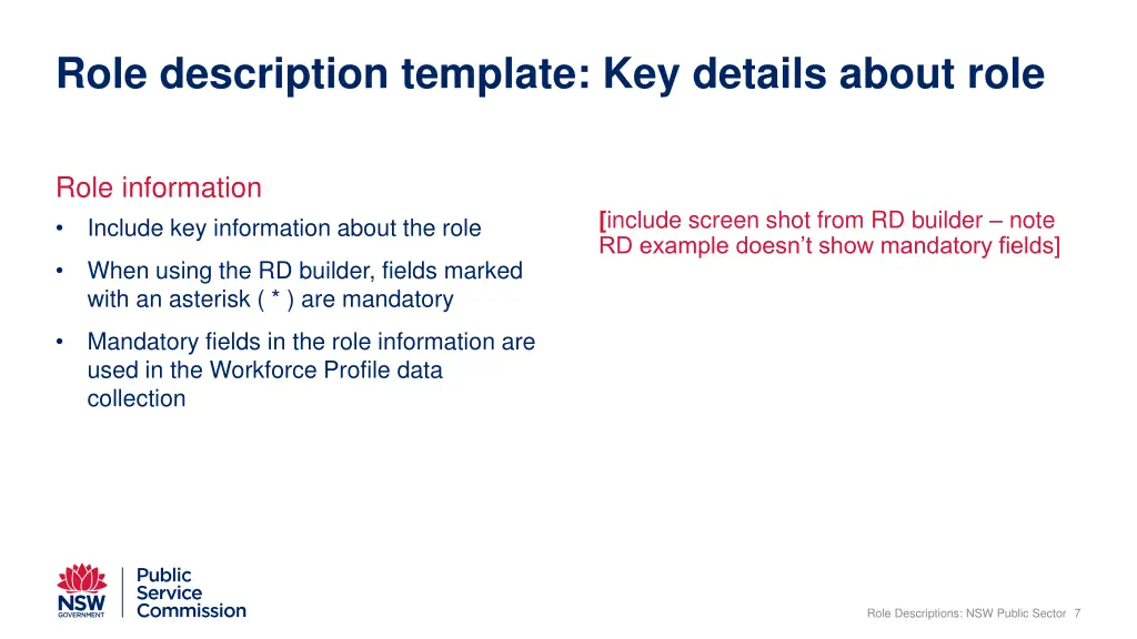 role description template key details about role