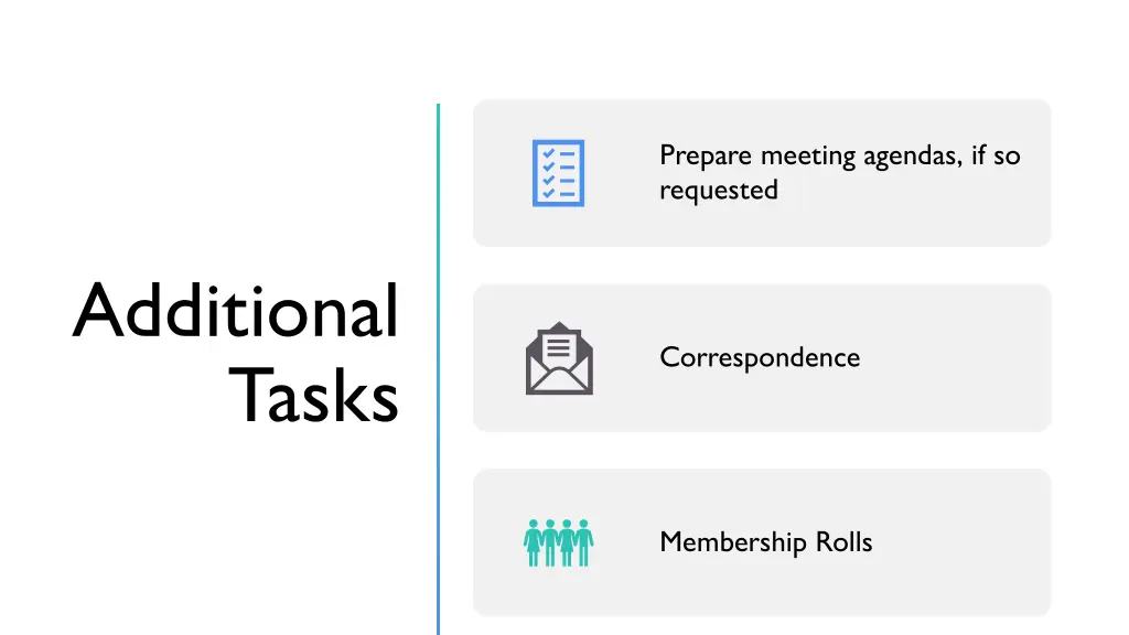 prepare meeting agendas if so requested