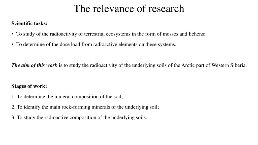 the relevance of research