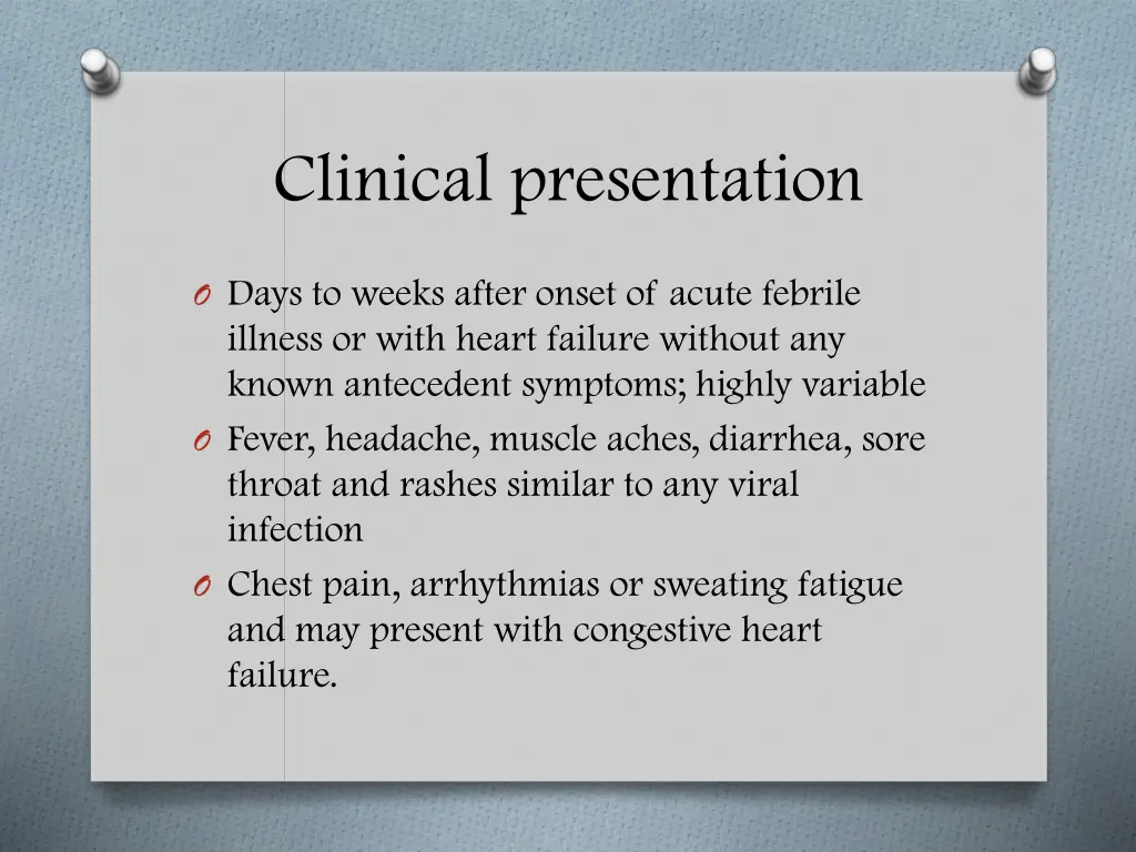 clinical presentation