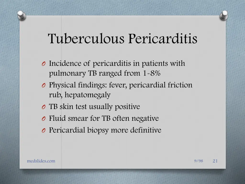 tuberculous pericarditis