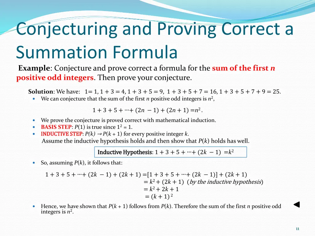conjecturing and proving correct a summation