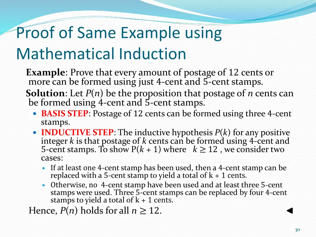 proof of same example using mathematical