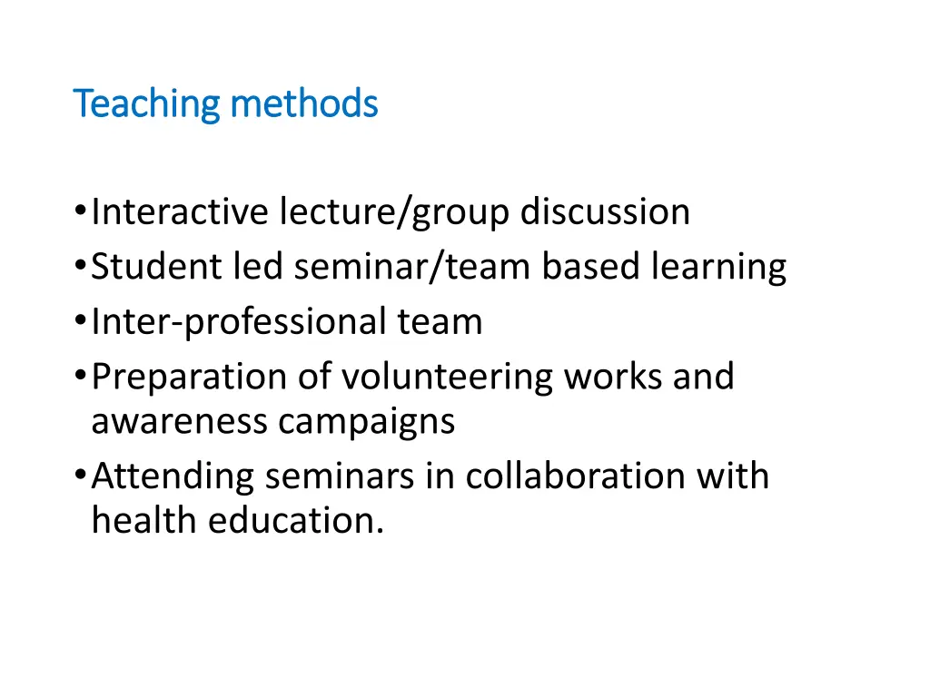 teaching methods teaching methods