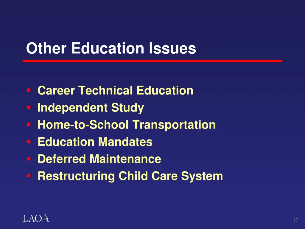 other education issues