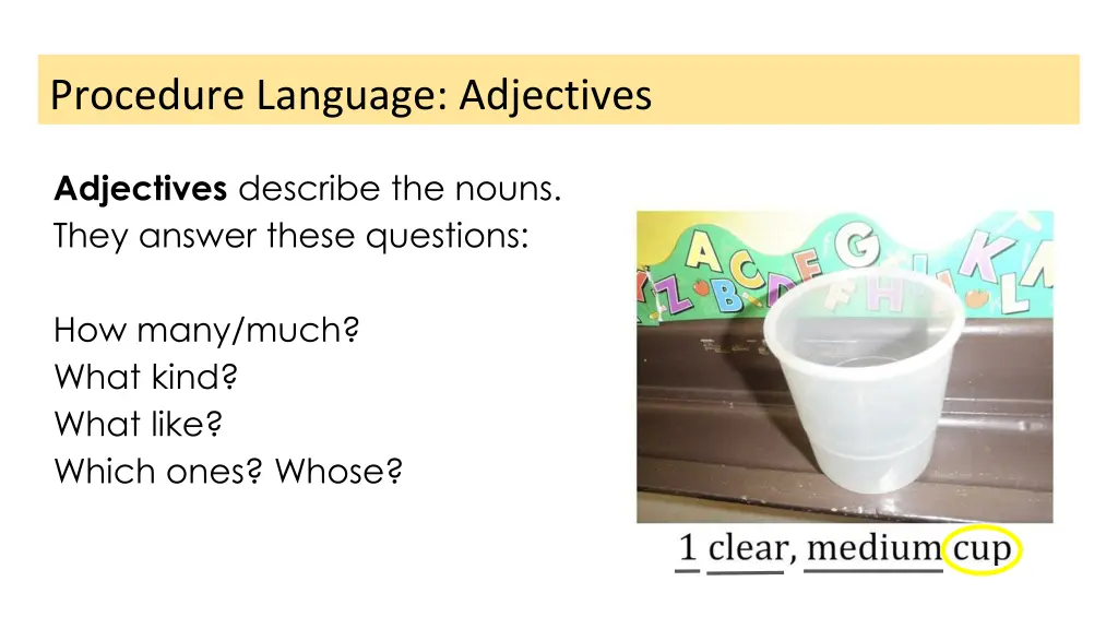 procedure language adjectives