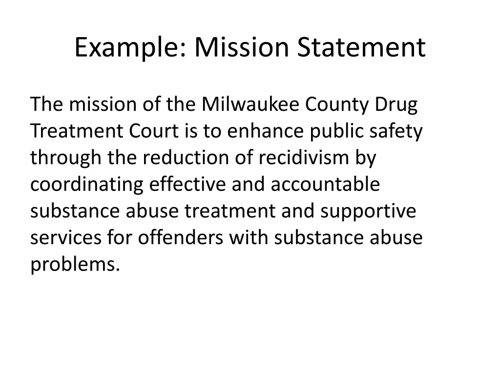 example mission statement
