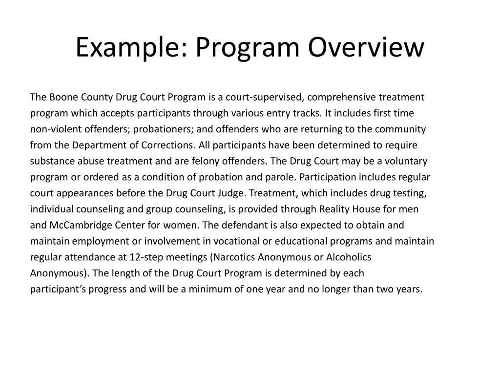 example program overview