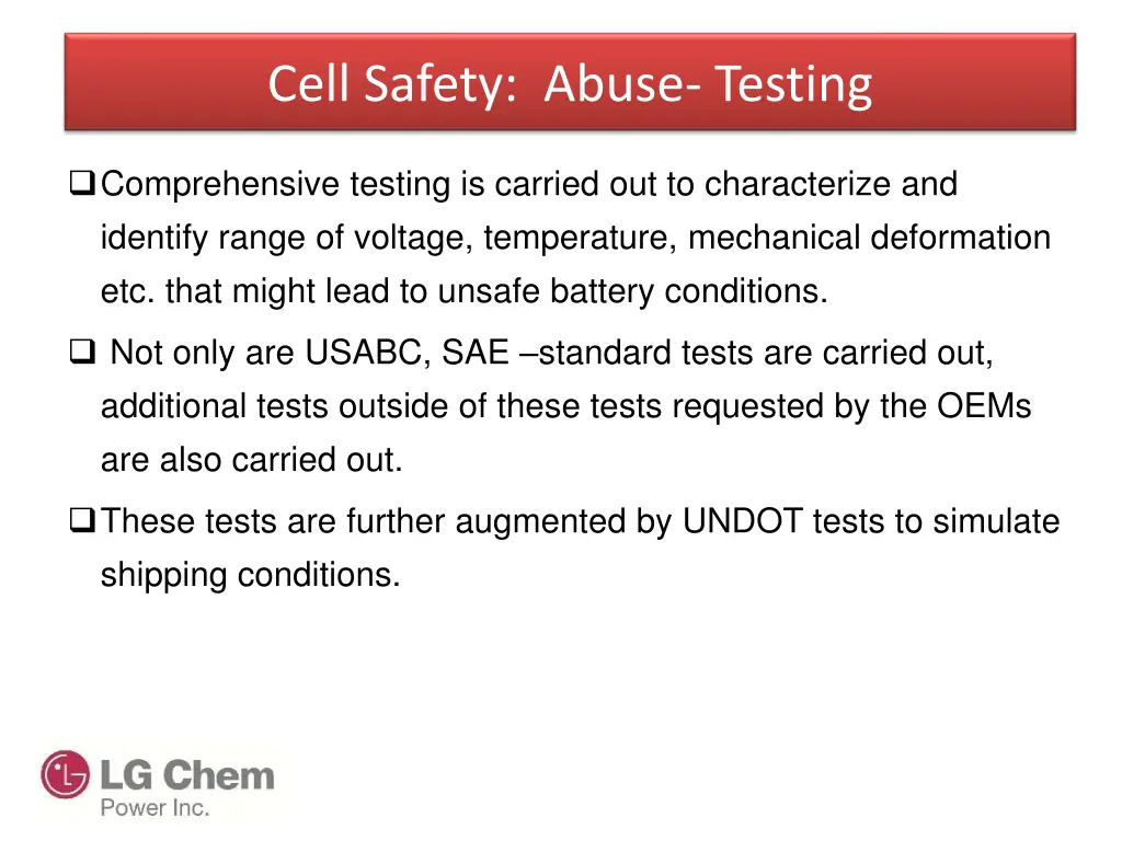 cell safety abuse testing