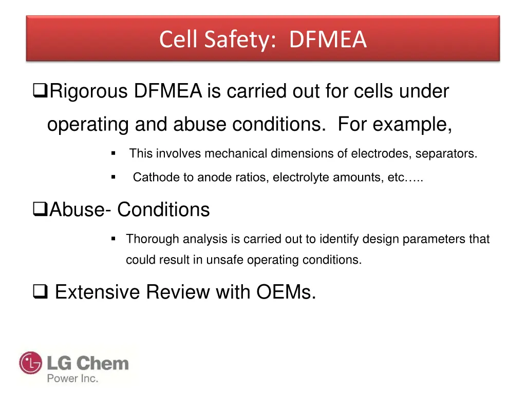 cell safety dfmea