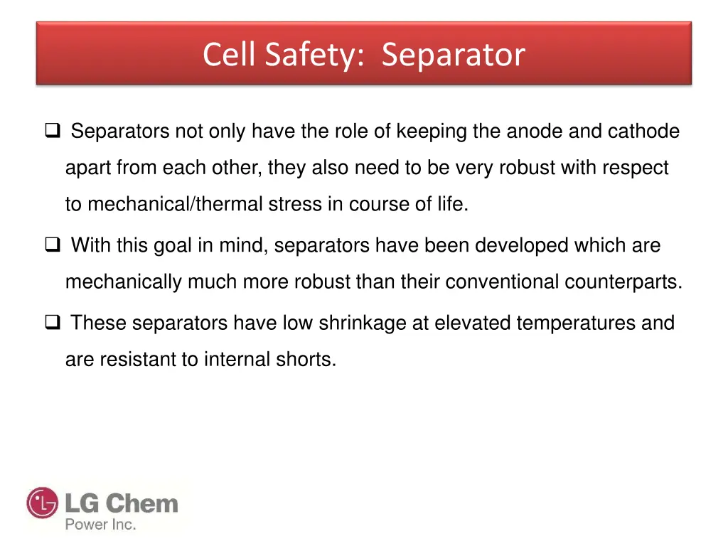 cell safety separator