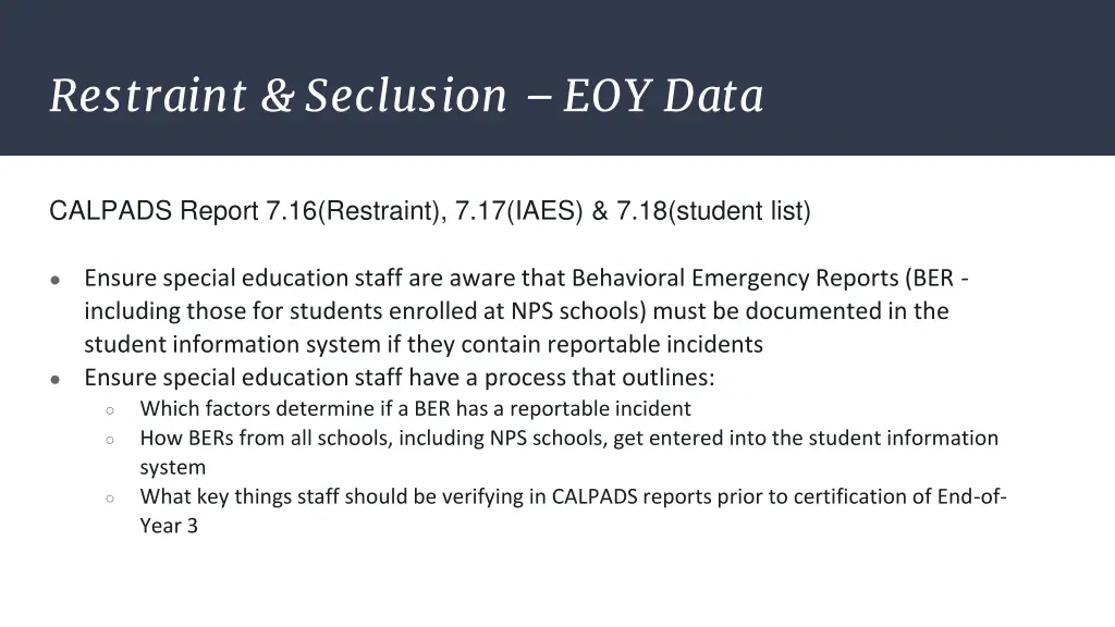 restraint seclusion eoy data