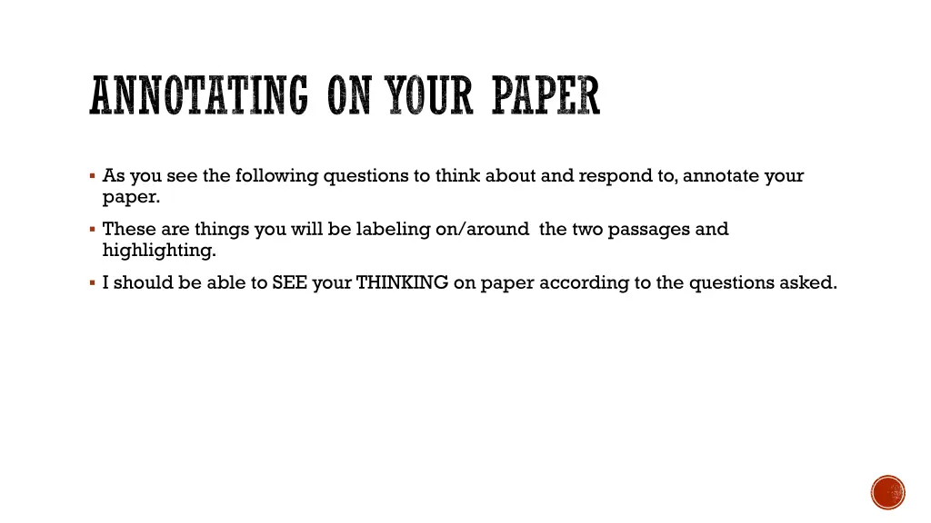 annotating on your paper