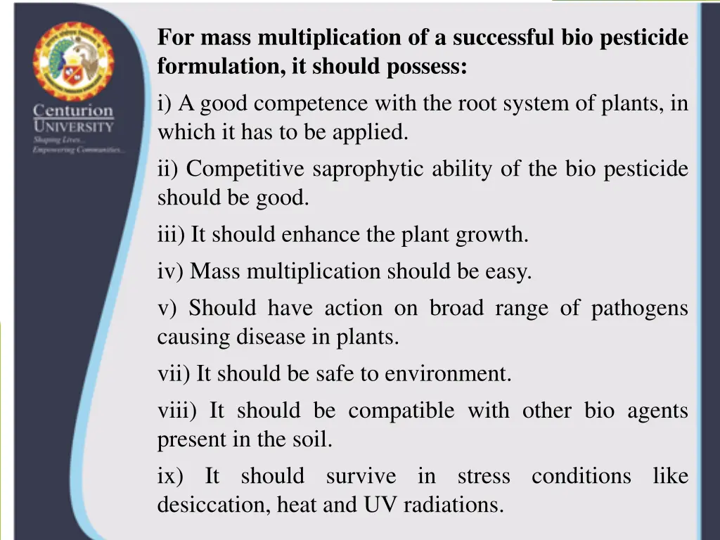 for mass multiplication of a successful