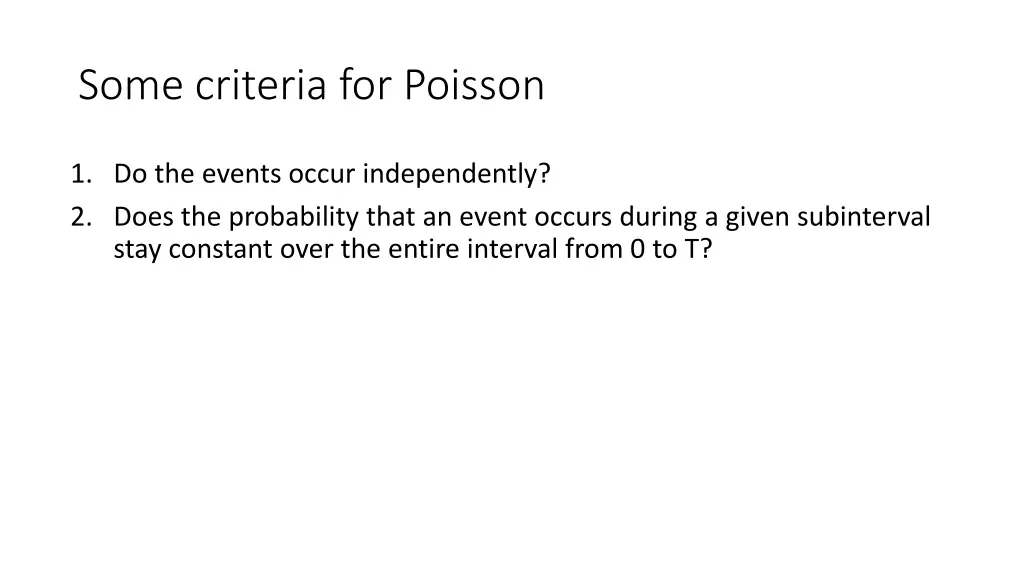 some criteria for poisson