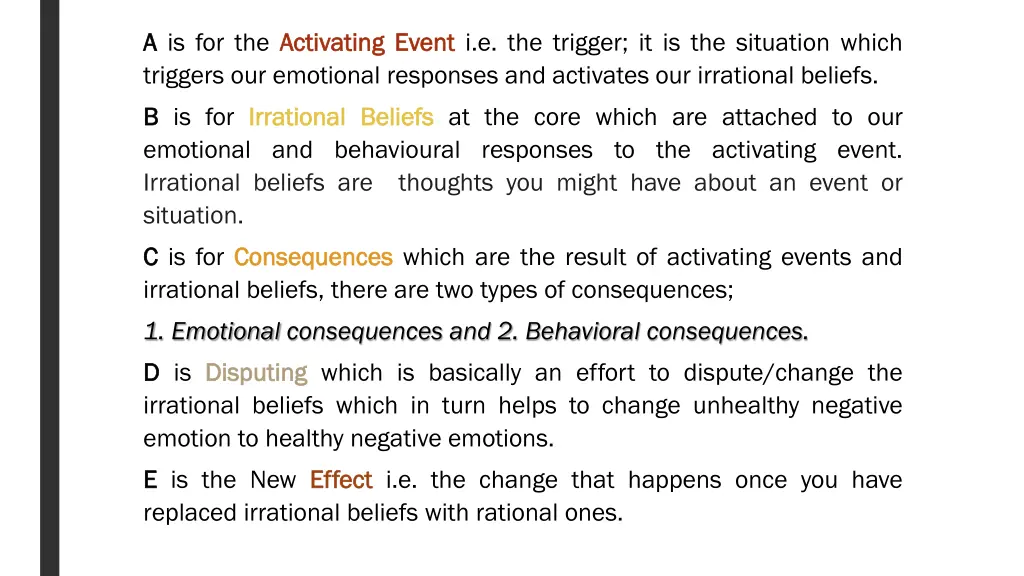 a a is for the activating triggers our emotional