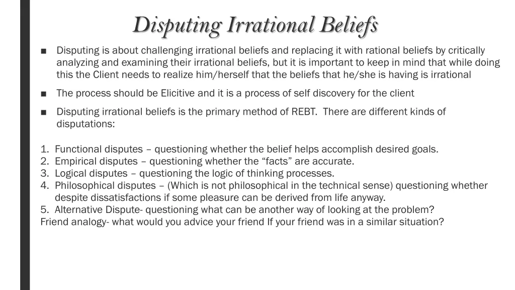 disputing irrational beliefs
