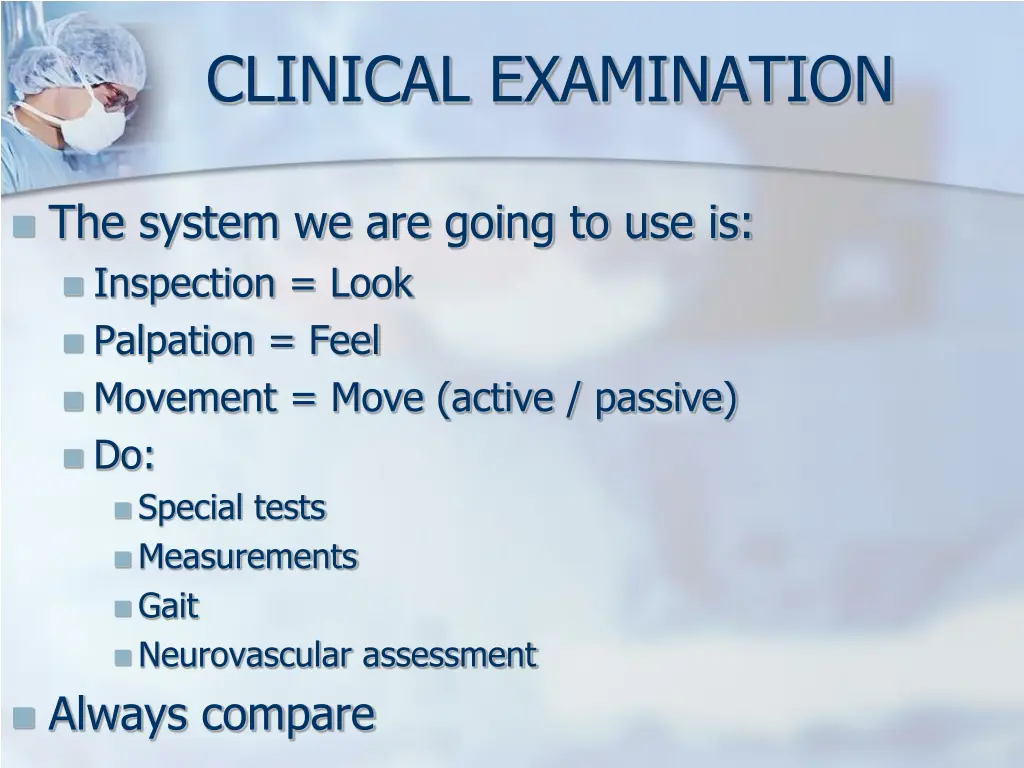 clinical examination 1