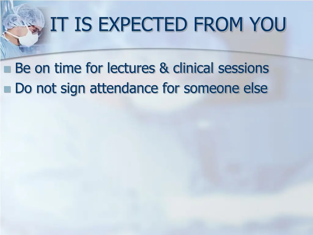 it is expected from you 1