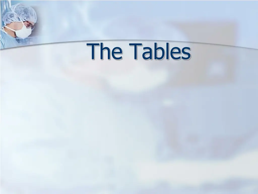 the tables