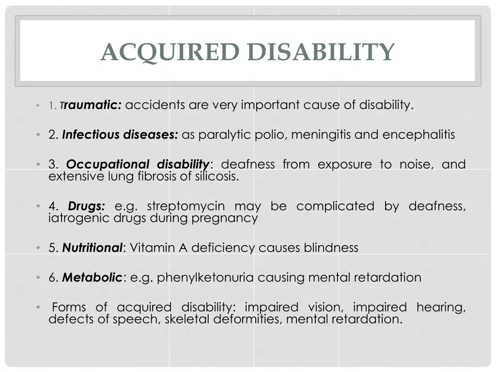acquired disability