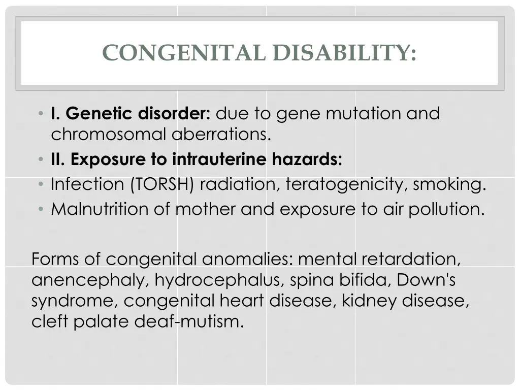 congenital disability