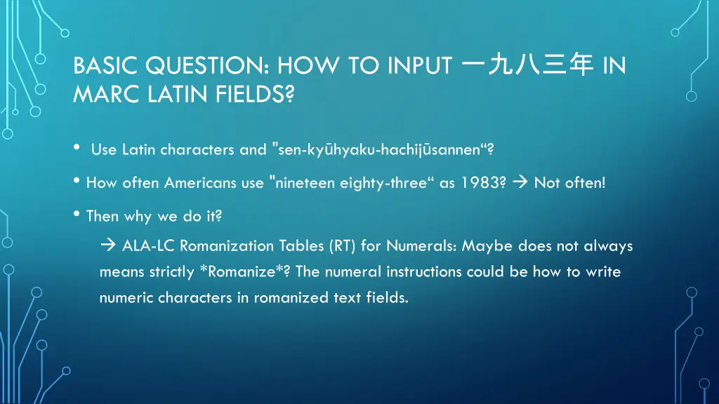 basic question how to input in marc latin fields