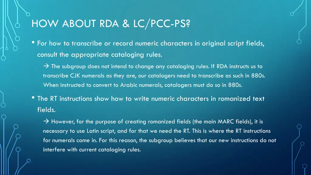 how about rda lc pcc ps