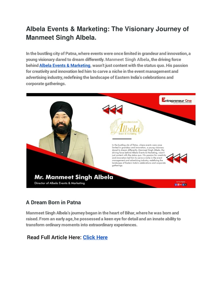 albela events marketing the visionary journey