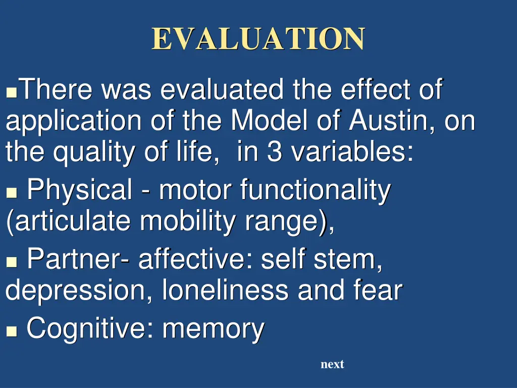 evaluation