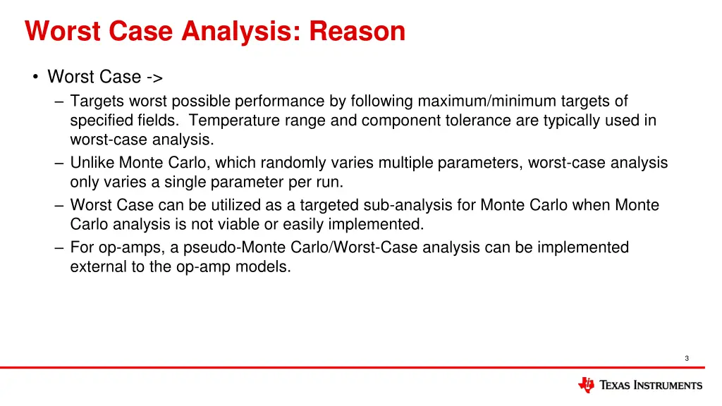 worst case analysis reason