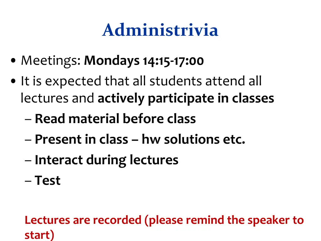 administrivia