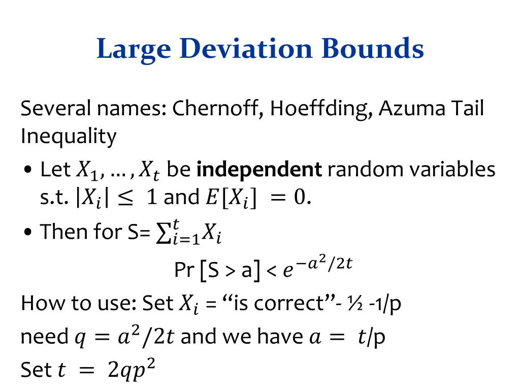 large deviation bounds
