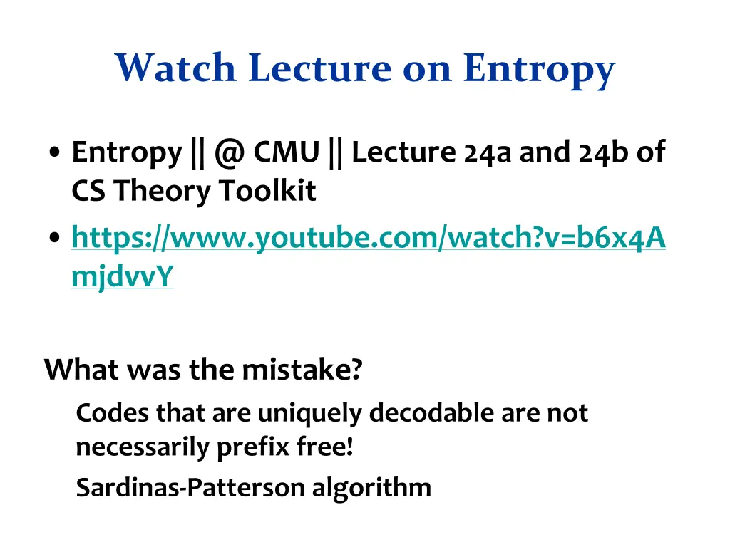 watch lecture on entropy