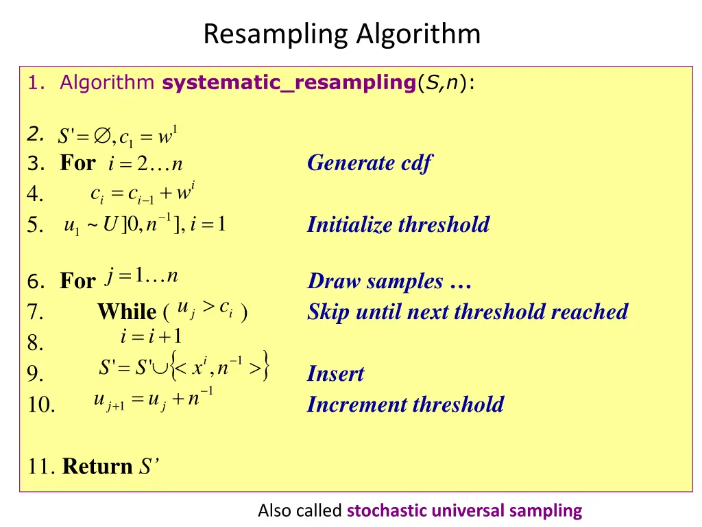 resampling algorithm