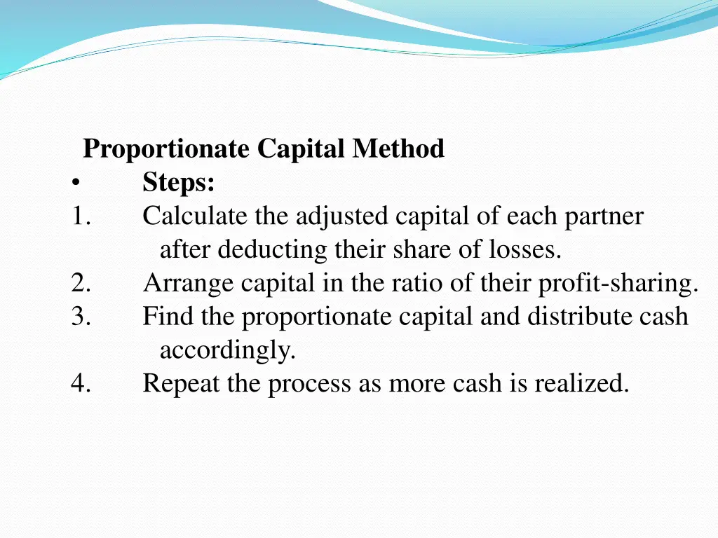 proportionate capital method steps 1 calculate