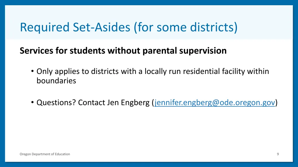 required set asides for some districts 2